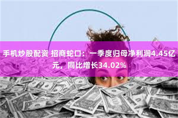 手机炒股配资 招商蛇口：一季度归母净利润4.45亿元，同比增长34.02%
