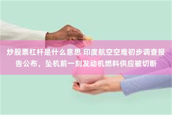 炒股票杠杆是什么意思 印度航空空难初步调查报告公布，坠机前一刻发动机燃料供应被切断